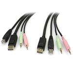 StarTech.com 6ft 4-in-1 USB DisplayPort KVM Switch Cable with Audio & Microphone