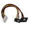 StarTech.com 12in LP4 to 2x Right Angle Latching SATA Power Y Cable Splitter - 4 Pin Molex to SATA