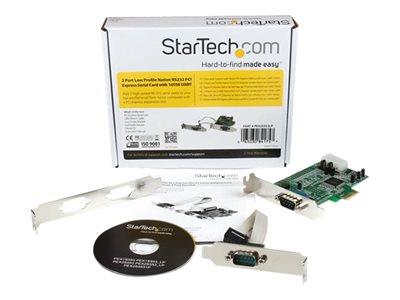 StarTech.com 2 Port Low Profile Native RS232 PCI Express Serial Card with 16550 UART