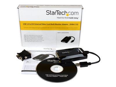 StarTech.com USB 3.0 to DVI / VGA External Video Card Multi Monitor Adapter – 2048x1152