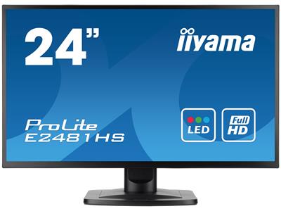 iiyama ProLite E2481HS-B1 24" 1920x1080 2ms VGA DVI-D HDMI Black Monitor with Speakers