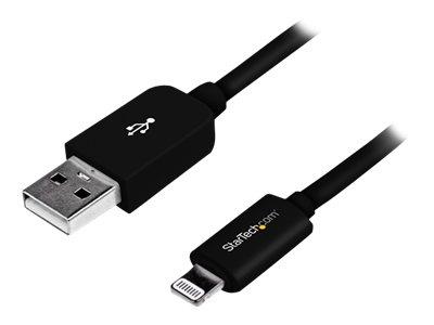 StarTech.com 2m (6ft) Long Black Apple 8-pin Lightning Connector to USB Cable for iPhone iPod iPad