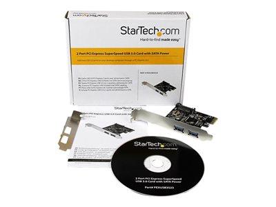 StarTech.com 2 Port PCI Express PCIe SuperSpeed USB 3.0 Controller Card w/ SATA Power