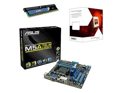 Asus AMD AM3+ Performance Bundle (Inc M5A78L-M/USB3, AMD FX-4300 & 4GB Corsair XMS3 DDR3 Memory)