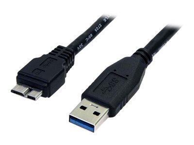 StarTech.com 0.5m (1.5ft) Black SuperSpeed USB 3.0 Cable A to Micro B - M/M