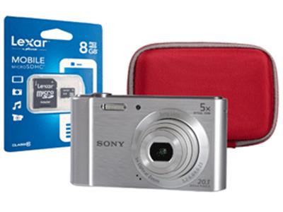 Sony Cyber-shot DSC-W800 Silver Camera Kit inc 8GB microSD and Hard Case