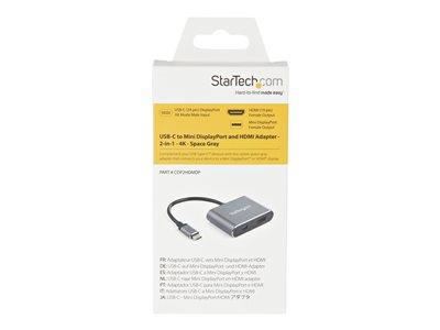 StarTech.com USB C Multiport Video Adapter - HDMI or Mini DisplayPort -HDR 4K Display Adapter
