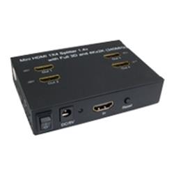 Cables Direct 4 Way HDMI 1.4 Splitter Supports Ultra HighDef 4kx2k+Full HD