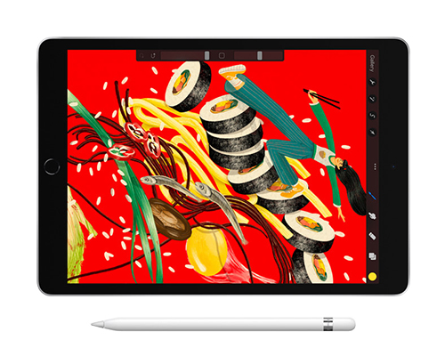Apple iPad device with pencil