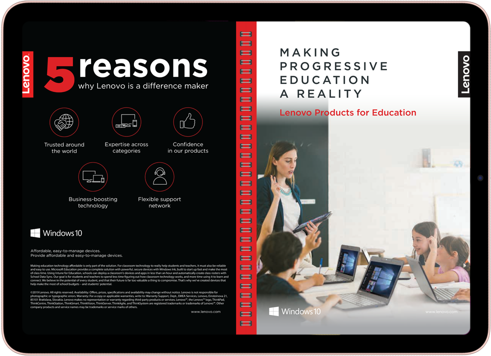 Lenovo products for education image of front cover of ebook
