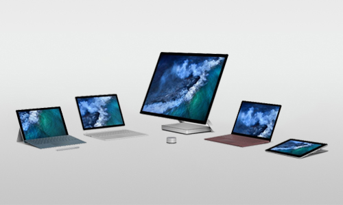 Range of microsoft surface devices