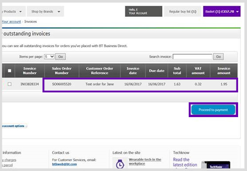 Step 3 of BT payment portal