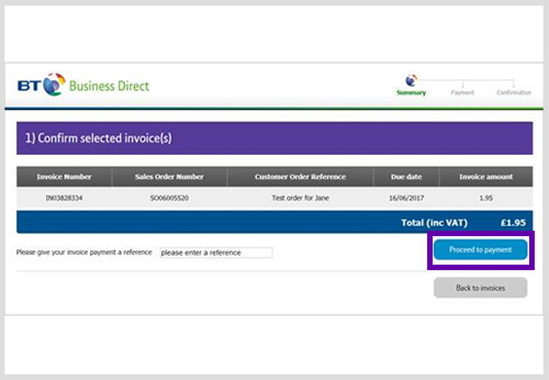 Step 4 of BT payment portal