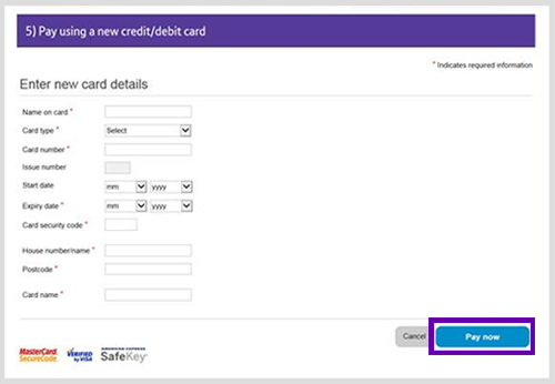 Step 5 of BT payment portal