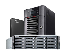 Server racks and hard drives