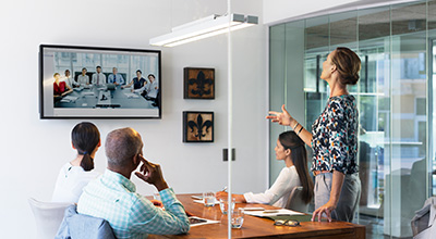 audio visual team meeting in a office