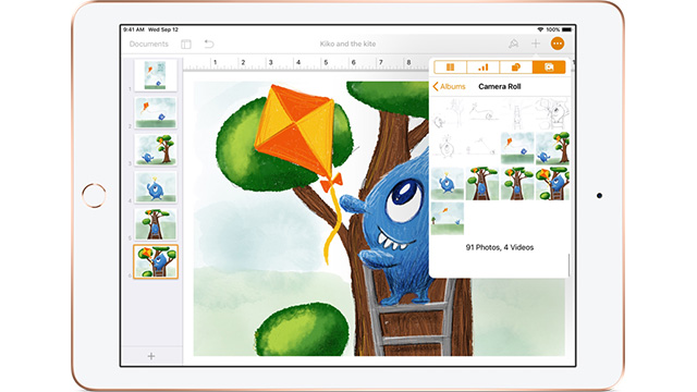 Ipad showing a cartoon drawing using drawing app