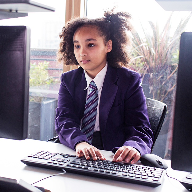 Treviglas College student at computer