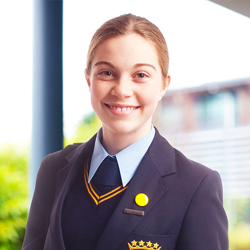 School girl holding a tablet