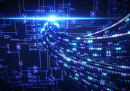 Illustration showing data flowing through cables