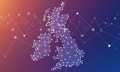 Network on a UK map