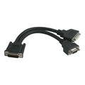 C2G One LFH-59 (DMS-59) Male to One DVI-I™ Female and One HD15 VGA Female Cable 22cm