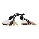 StarTech.com 6ft 4-in-1 USB Dual Link DVI-D KVM Switch Cable with Audio & Microphone
