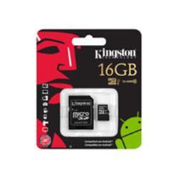 Kingston - Flash memory card ( microSDHC to SD adapter included ) - 16 GB - Class 10 - microSDHC