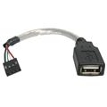 StarTech.com 6in USB 2.0 Cable - USB A Female to USB Motherboard 4 Pin Header F/F