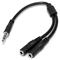 StarTech.com Slim Stereo Splitter Cable - 3.5mm Male to 2x 3.5mm Female