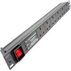 Dynamode 1U 6 Way High Densit Horizontal 13A Switched 19" PDU w/ SP