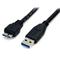 StarTech.com 0.5m (1.5ft) Black SuperSpeed USB 3.0 Cable A to Micro B - M/M