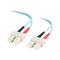 C2G 1m SC-SC 10Gb 50/125 OM3 Duplex Multimode PVC Fibre Optic Cable (LSZH) - Aqua