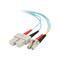 C2G 3m LC-SC 10Gb 50/125 OM3 Duplex Multimode PVC Fibre Optic Cable (LSZH) - Aqua