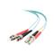 C2G 1m LC-ST 10Gb 50/125 OM3 Duplex Multimode PVC Fibre Optic Cable (LSZH) - Aqua