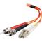 C2G 1m ST-ST 50/125 OM2 Duplex Multimode PVC Fibre Optic Cable (LSZH) - Orange