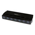 StarTech.com 7 Port SuperSpeed USB 3.0 Hub - Desktop USB Hub with Power Adapter – Black