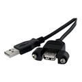 StarTech.com 2 ft Panel Mount USB Cable A to A - F/M