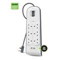 Belkin 6 Way Surge Protection Strip - 2m with 2 x 2.4 amp USB Charging