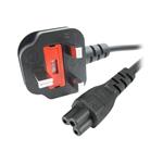 StarTech.com 2m Laptop Power Cord - 3 Slot for UK - BS-1363 to C5 Clover Leaf Power Cable Lead