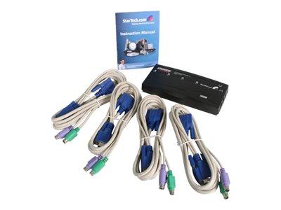 StarTech.com 4 Port Black PS/2 KVM Switch Kit with Cables