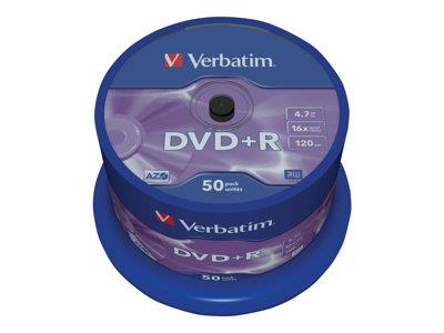 Verbatim DVD+R 16x Spindle 50pk                            