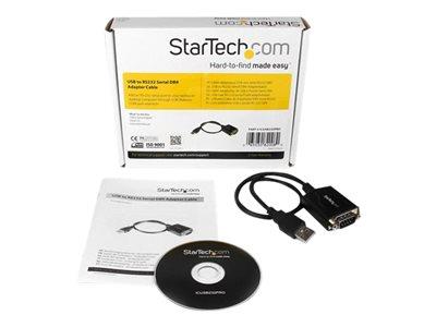 StarTech.com 1 ft USB to RS232 Serial DB9 Adapter Cable with COM Retention