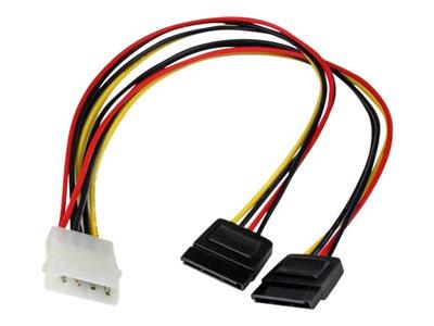 StarTech.com 12in LP4 to 2x SATA Power Y Cable Adapter