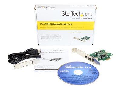 StarTech.com 3 Port 2b 1a 1394 PCI Express FireWire Card Adapter