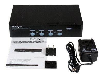 StarTech.com 4 Port Rack Mountable USB KVM Switch with Audio & USB Hub