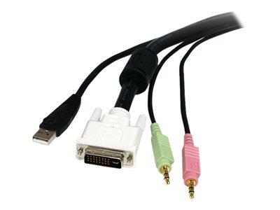 StarTech.com 10 ft 4-in-1 USB DVI KVM Cable with Audio and Microphone