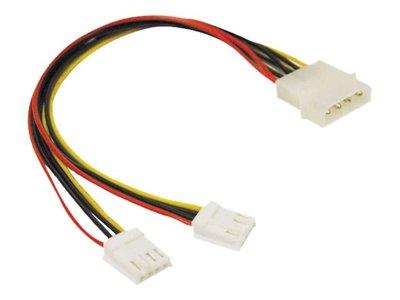 C2G 25cm One 5-1/4in to Two 3-1/2in Internal Power Y-Cable