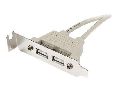 StarTech.com 2 Port USB A Female Low Profile Slot Plate Adapter