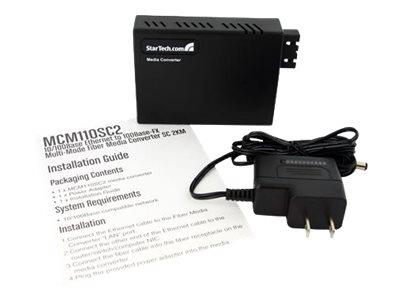 StarTech.com 10/100 Ethernet to Multi Mode Fiber Media Converter SC 2 km